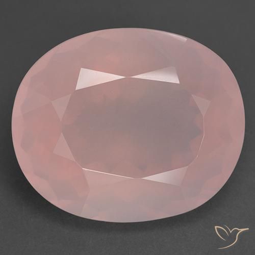Quartz rose Rose moyen naturelle ovale, 39.78 ct, Transparent