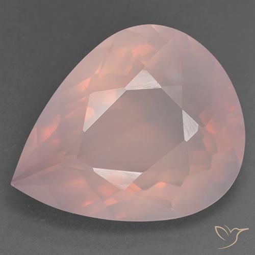 33.24ct Naturel Rose Quartz Rose, En forme de poire, Transparent