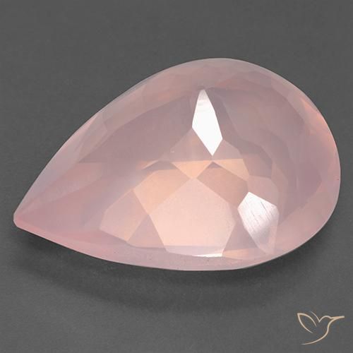 Quartz rose Rose naturelle En forme de poire, 33.24 ct, Transparent