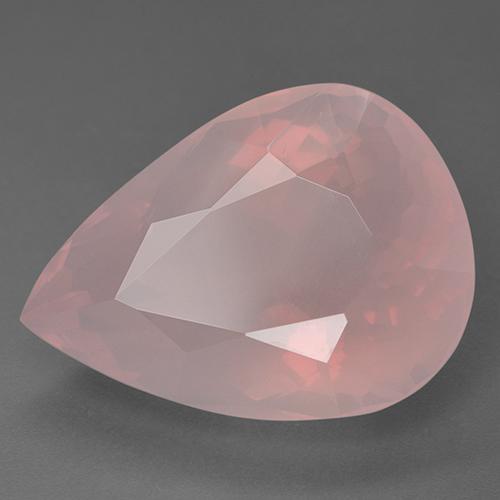 Quartz Rose Rose moyen naturelle En forme de poire, 46.16 ct, Transparent