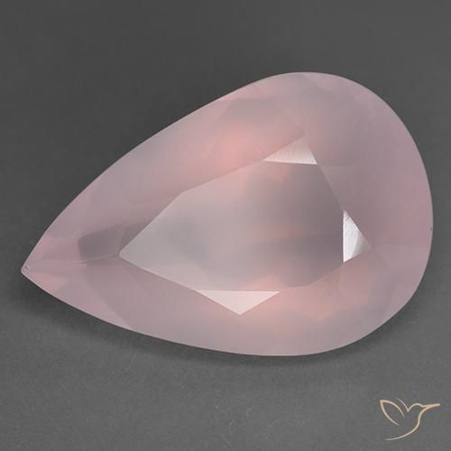 Quartz rose Rose naturelle En forme de poire, 43.39 ct, Transparent