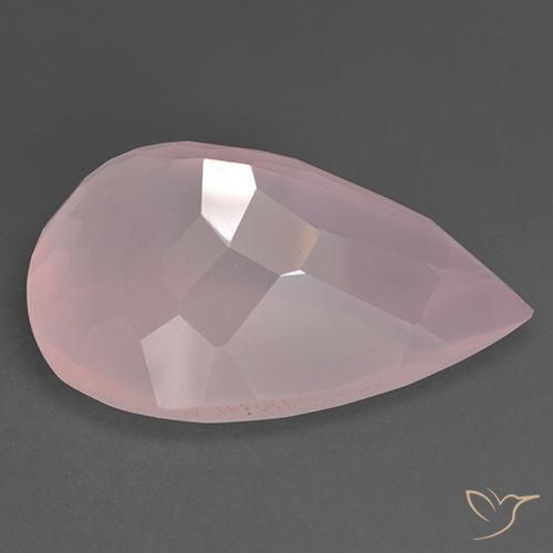 Quartz rose Rose naturelle En forme de poire, 43.39 ct, Transparent