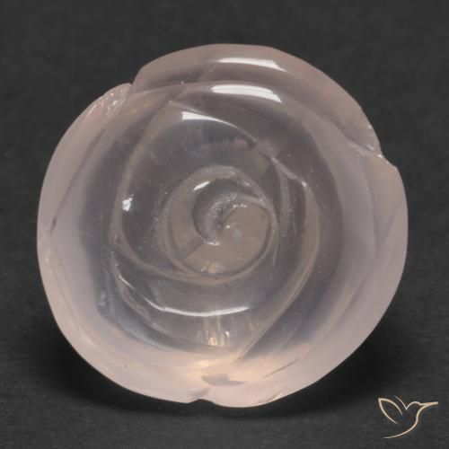 17.48ct Naturel Flamant rose Quartz Rose, Taille Fleur, Translucide