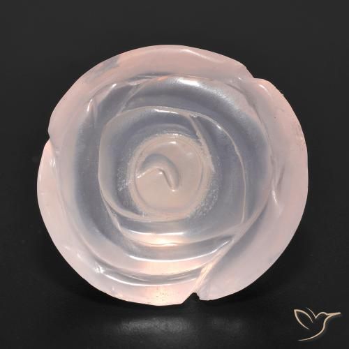 15.96ct Naturel Flamant rose Quartz Rose, Taille Fleur, Translucide