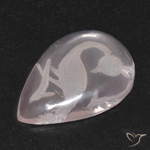 9.31ct Naturel Rose très clair Quartz Rose, En forme de poire, Transparent