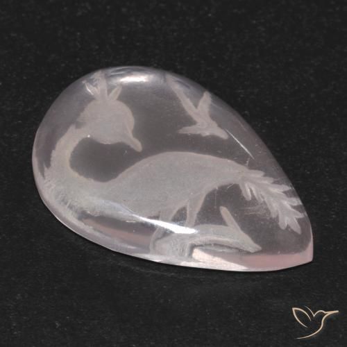 Quartz rose Rose très clair naturelle En forme de poire, 9.31 ct, Transparent