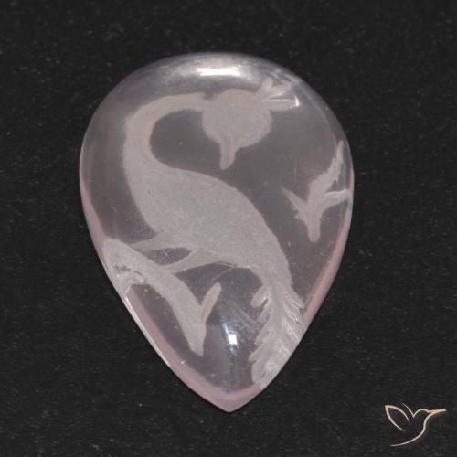 Quartz rose Rose très clair naturelle En forme de poire, 9.31 ct, Transparent