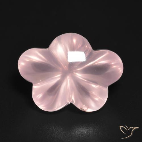 9.56ct Naturel Rose moyen Quartz Rose, Taille Fleur, Transparent