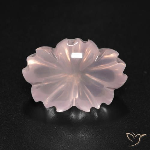 6.60ct Naturel Rose corail léger Quartz Rose, Taille Fleur, Transparent