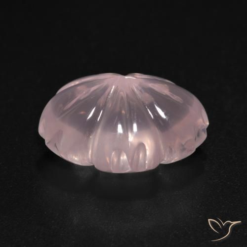 Quartz rose Rose corail léger naturelle Taille Fleur, 6.60 ct, Transparent