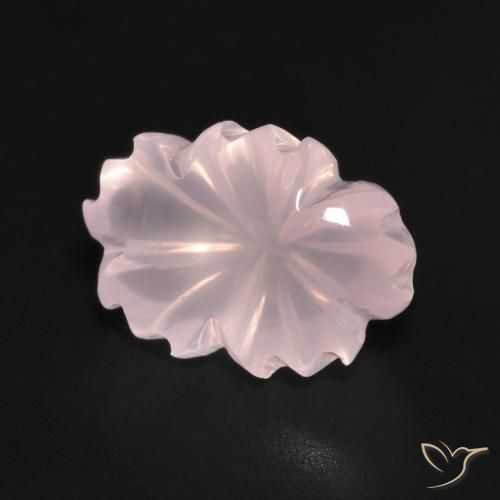 6.60ct Naturel Rose clair Quartz Rose, Taille Fleur, Transparent