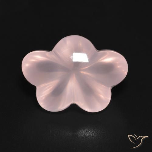 6.35ct Naturel Rose Quartz Rose, Taille Fleur, Transparent