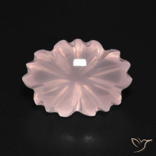 6.32ct Naturel Rose clair Quartz Rose, Taille Fleur, Transparent