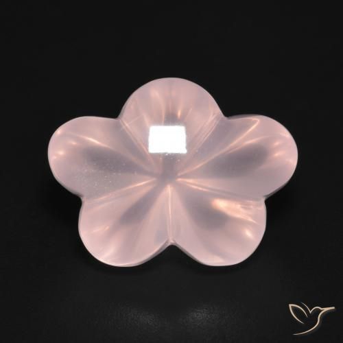 9.48ct Naturel Rose moyen-léger Quartz Rose, Taille Fleur, Transparent