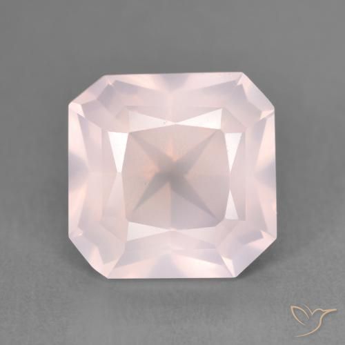 4.15ct Naturel Rose Quartz Rose, Taille émeraude, Transparent
