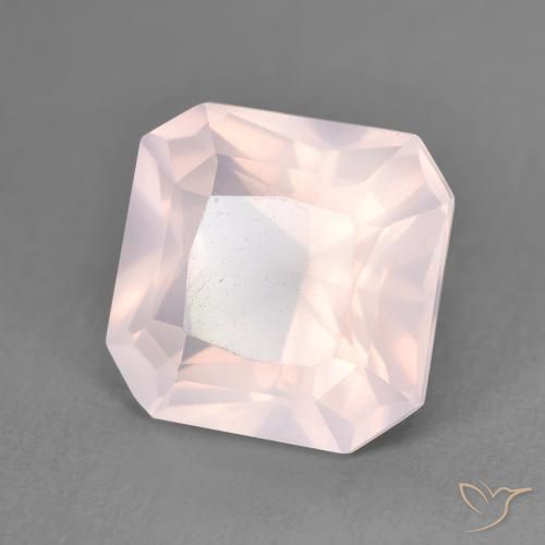 Quartz rose Rose naturelle Octogone / coupe Émeraude, 4.15 ct, Transparent