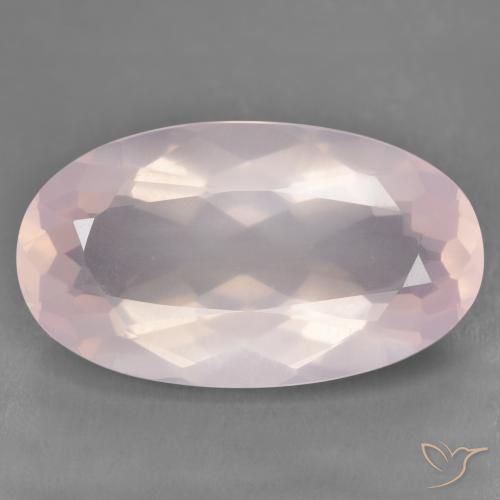 Quartz Rose Rose léger naturelle ovale, 29.20 ct, Transparent