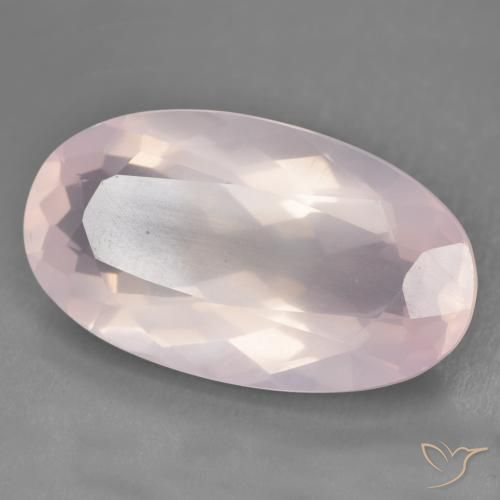 Quartz Rose Rose léger naturelle ovale, 29.20 ct, Transparent