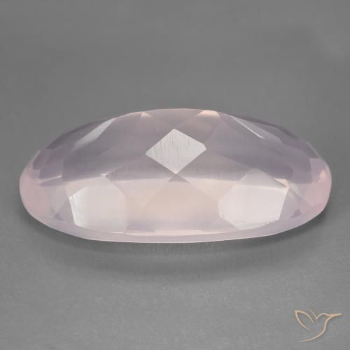 Quartz Rose Rose léger naturelle ovale, 29.20 ct, Transparent