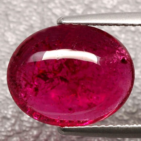 Tourmaline rubellite rouge naturelle transparent, 5,88 ct, transparent / translucide