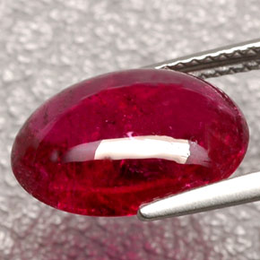Tourmaline rubellite rouge naturelle transparent, 5,88 ct, transparent / translucide