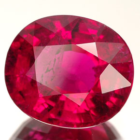 Tourmaline rubellite Rose Rouge naturelle Coupe ovale, 3.29 ct, SI-I1