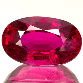Tourmaline rubellite Rose Rouge naturelle Coupe ovale, 3.61 ct, VS