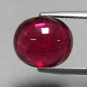 Tourmaline rubellite rouge naturelle transparent, 6,77 ct, transparent / translucide