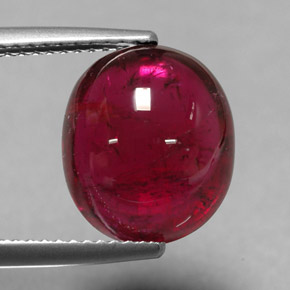 Tourmaline rubellite rouge naturelle transparent, 6,77 ct, transparent / translucide