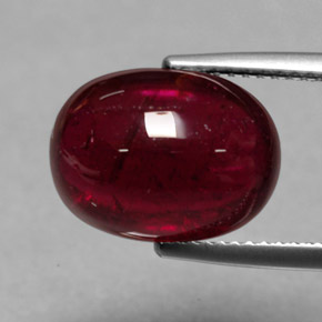 Tourmaline rubellite rouge naturelle transparent, 7,59 ct, transparent / translucide