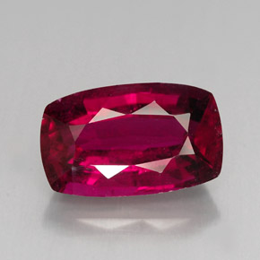 Tourmaline rubellite Rose Rouge naturelle Coupe coussin, 4.40 ct, VS-SI