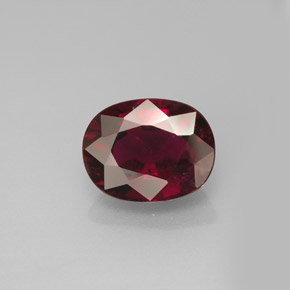 Tourmaline rubellite rouge naturelle coupe ovale, 2,05 ct, VS-SI