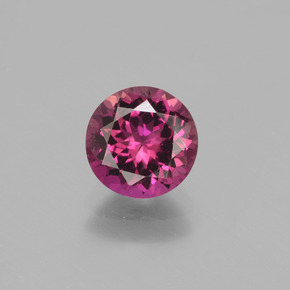 Tourmaline rubellite Rouge violacé naturelle Coupe roude, 1.26 ct, VS