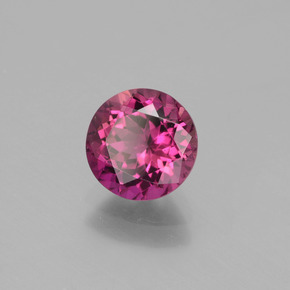 Tourmaline rubellite Rouge violacé naturelle Coupe roude, 1.26 ct, VS