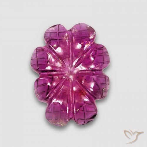 4.63ct Naturel Rouge foncé Tourmaline rubellite, Taille Fleur, Translucide