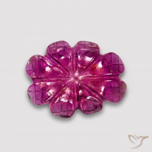 Tourmaline rubellite Rouge foncé naturelle Taille Fleur, 4.63 ct, Translucide