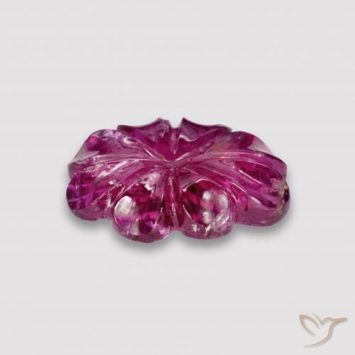 Tourmaline rubellite Rouge foncé naturelle Taille Fleur, 4.63 ct, Translucide