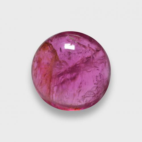Tourmaline rubellite rouge framboises naturelle coupe roude, 2,46 ct, translucide