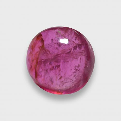 Tourmaline rubellite rouge framboises naturelle coupe roude, 2,46 ct, translucide