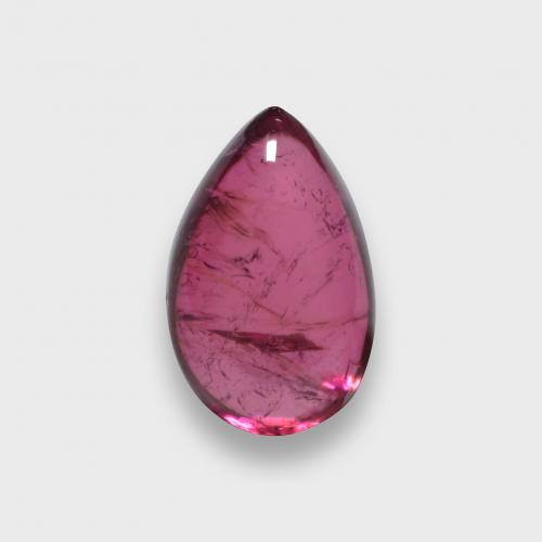 Tourmaline rubellite rouge naturelle en forme de poire, 1,41 ct, translucide