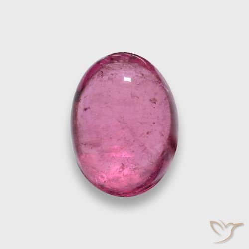 Tourmaline rubellite rouge naturelle coupe ovale, 1,81 ct, translucide