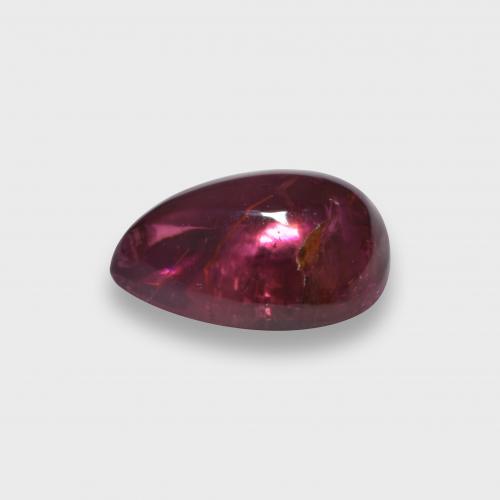 Tourmaline rubellite Rouge Rapberry naturelle En forme de poire, 0.96 ct, Translucide