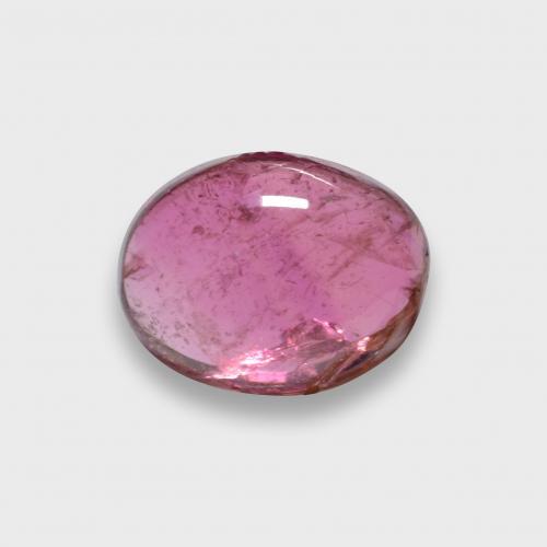 Tourmaline rubellite rouge naturelle coupe ovale, 1,25 ct, translucide