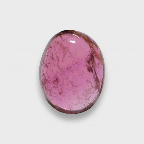 Tourmaline rubellite rouge naturelle coupe ovale, 1,25 ct, translucide