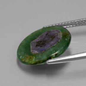 Rubis dans fuchsite bicolore naturelle coupe roude, 6,06 ct, translucide