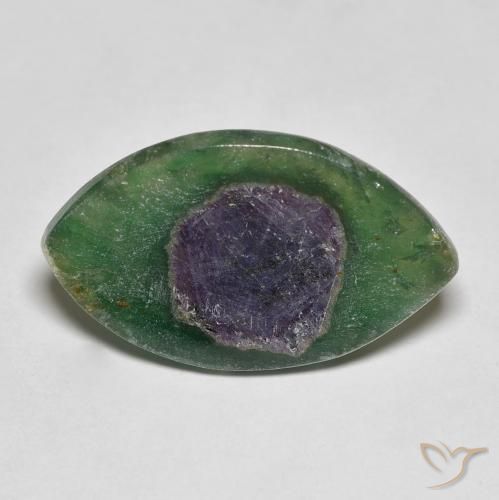 7.43ct Naturel Multicolore Rubis en Fuchsite, Marquise, Translucide