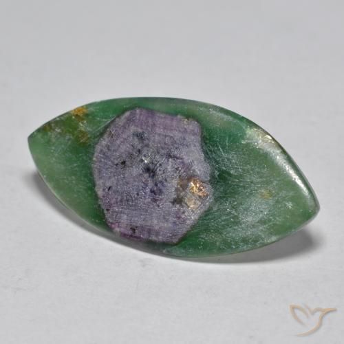 Rubis en fuchsite Multicolore naturelle Marquise, 7.35 ct, Translucide