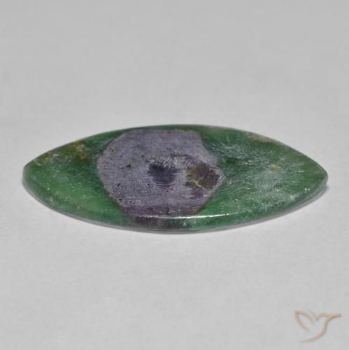 Rubis en fuchsite Multicolore naturelle Marquise, 7.35 ct, Translucide