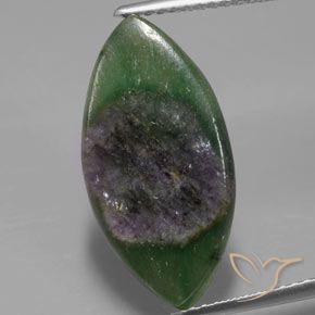 6.51ct Naturel Multicolore Rubis en fuchsite, Marquise, Translucide