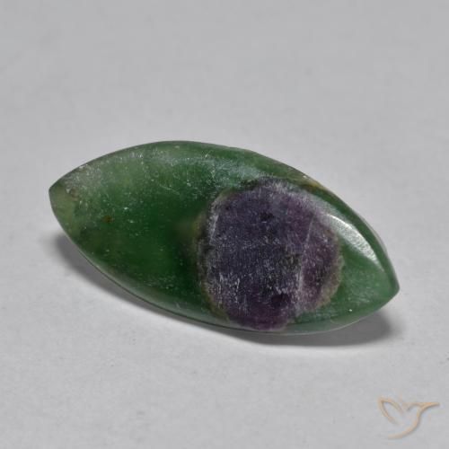 3.75ct Naturel Multicolore Rubis en Fuchsite, Marquise, Translucide